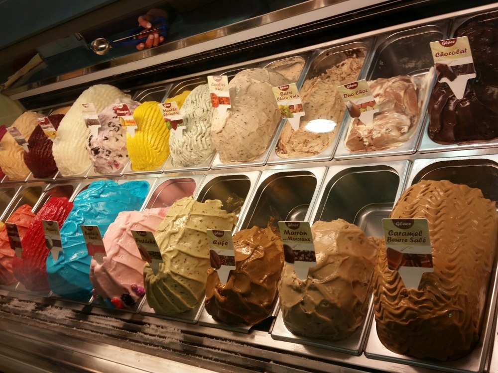 The ice cream on offer at o' glaces Beaunoises