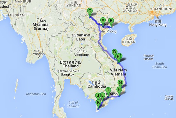 Travel itinerary Vietnam